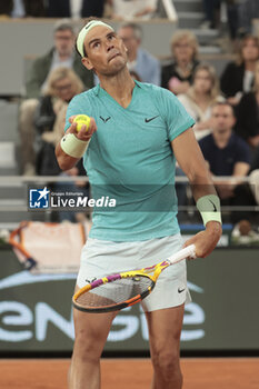 2024-05-27 - Rafael Nadal of Spain during his first round match against Alexander Zverev aka Sascha Zverev of Germany on day 2 of the 2024 French Open, Roland-Garros 2024, Grand Slam tennis tournament on May 27, 2024 at Roland-Garros stadium in Paris, France - TENNIS - ROLAND GARROS 2024 - 27/05 - INTERNATIONALS - TENNIS