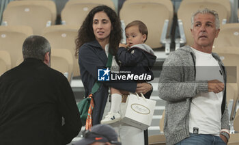 2024-05-27 - Maria Francisca Perello aka Xisca Perello Nadal, wife of Rafael Nadal of Spain and their son Rafael Junior Nadal following the first round match between Rafael Nadal of Spain against Alexander Zverev aka Sascha Zverev of Germany on day 2 of the 2024 French Open, Roland-Garros 2024, Grand Slam tennis tournament on May 27, 2024 at Roland-Garros stadium in Paris, France - TENNIS - ROLAND GARROS 2024 - 27/05 - INTERNATIONALS - TENNIS