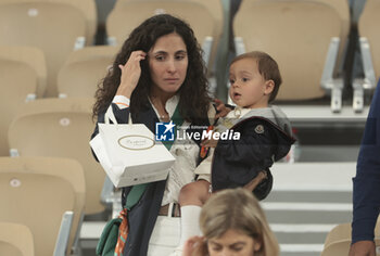 2024-05-27 - Maria Francisca Perello aka Xisca Perello Nadal, wife of Rafael Nadal of Spain and their son Rafael Junior Nadal following the first round match between Rafael Nadal of Spain against Alexander Zverev aka Sascha Zverev of Germany on day 2 of the 2024 French Open, Roland-Garros 2024, Grand Slam tennis tournament on May 27, 2024 at Roland-Garros stadium in Paris, France - TENNIS - ROLAND GARROS 2024 - 27/05 - INTERNATIONALS - TENNIS