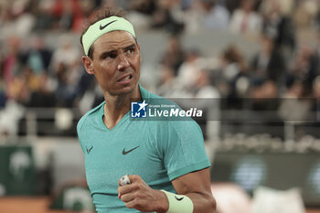 2024-05-27 - Rafael Nadal of Spain during his first round match against Alexander Zverev aka Sascha Zverev of Germany on day 2 of the 2024 French Open, Roland-Garros 2024, Grand Slam tennis tournament on May 27, 2024 at Roland-Garros stadium in Paris, France - TENNIS - ROLAND GARROS 2024 - 27/05 - INTERNATIONALS - TENNIS