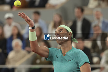 2024-05-27 - Rafael Nadal of Spain during his first round match against Alexander Zverev aka Sascha Zverev of Germany on day 2 of the 2024 French Open, Roland-Garros 2024, Grand Slam tennis tournament on May 27, 2024 at Roland-Garros stadium in Paris, France - TENNIS - ROLAND GARROS 2024 - 27/05 - INTERNATIONALS - TENNIS