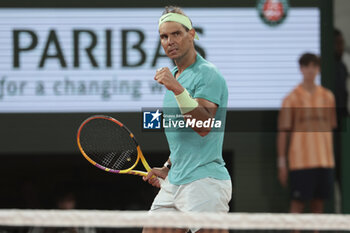 2024-05-27 - Rafael Nadal of Spain during his first round match against Alexander Zverev aka Sascha Zverev of Germany on day 2 of the 2024 French Open, Roland-Garros 2024, Grand Slam tennis tournament on May 27, 2024 at Roland-Garros stadium in Paris, France - TENNIS - ROLAND GARROS 2024 - 27/05 - INTERNATIONALS - TENNIS