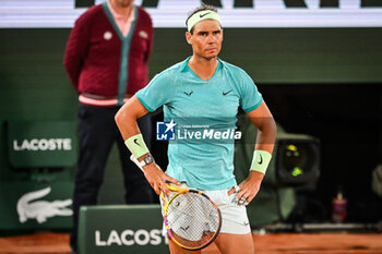 2024-05-27 - Rafael NADAL of Spain looks dejected during the second day of Roland-Garros 2024, ATP and WTA Grand Slam tennis tournament on May 27, 2024 at Roland-Garros stadium in Paris, France - TENNIS - ROLAND GARROS 2024 - 27/05 - INTERNATIONALS - TENNIS