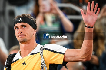 2024-05-27 - Alexander ZVEREV of Germany during the second day of Roland-Garros 2024, ATP and WTA Grand Slam tennis tournament on May 27, 2024 at Roland-Garros stadium in Paris, France - TENNIS - ROLAND GARROS 2024 - 27/05 - INTERNATIONALS - TENNIS