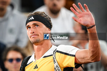 2024-05-27 - Alexander ZVEREV of Germany during the second day of Roland-Garros 2024, ATP and WTA Grand Slam tennis tournament on May 27, 2024 at Roland-Garros stadium in Paris, France - TENNIS - ROLAND GARROS 2024 - 27/05 - INTERNATIONALS - TENNIS