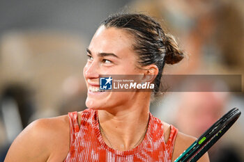 2024-05-28 - Aryna SABALENKA of Belarus during the third day of Roland-Garros 2024, ATP and WTA Grand Slam tennis tournament on May 28, 2024 at Roland-Garros stadium in Paris, France - TENNIS - ROLAND GARROS 2024 - 28/05 - INTERNATIONALS - TENNIS