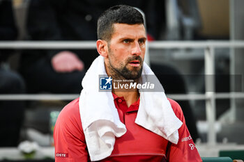 2024-05-28 - Novak DJOKOVIC of Serbia during the third day of Roland-Garros 2024, ATP and WTA Grand Slam tennis tournament on May 28, 2024 at Roland-Garros stadium in Paris, France - TENNIS - ROLAND GARROS 2024 - 28/05 - INTERNATIONALS - TENNIS