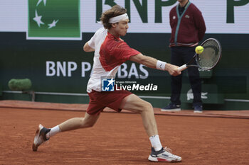 2024-05-29 - Andrey Rublev of Russia during day 4 of the 2024 French Open, Roland-Garros 2024, Grand Slam tennis tournament on May 29, 2024 at Roland-Garros stadium in Paris, France - TENNIS - ROLAND GARROS 2024 - 29/05 - INTERNATIONALS - TENNIS