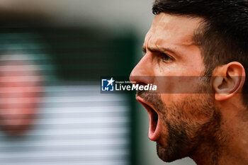 2024-06-03 - Novak DJOKOVIC of Serbia celebrates his victory during the ninth day of Roland-Garros 2024, ATP and WTA Grand Slam tennis tournament on June 03, 2024 at Roland-Garros stadium in Paris, France - TENNIS - ROLAND GARROS 2024 - 03/06 - INTERNATIONALS - TENNIS