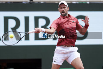 2024-06-03 - Novak Djokovic of Serbia during day 9 of the 2024 French Open, Roland-Garros 2024, Grand Slam tennis tournament on June 3, 2024 at Roland-Garros stadium in Paris, France - TENNIS - ROLAND GARROS 2024 - 03/06 - INTERNATIONALS - TENNIS