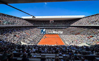 2024-06-07 - General view of Court Philippe Chatrier during the thirteenth day of Roland-Garros 2024, ATP and WTA Grand Slam tennis tournament on June 07, 2024 at Roland-Garros stadium in Paris, France - TENNIS - ROLAND GARROS 2024 - 07/06 - INTERNATIONALS - TENNIS