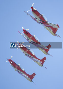 2024-07-19 - Gstaad Switzerland, 07 19 2024: PC7 Team Swiss Air Force training for Sunday’s show during EFG Swiss Open. - EFG SWISS OPEN GSTAAD - INTERNATIONALS - TENNIS