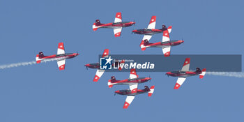 2024-07-19 - Gstaad Switzerland, 07 19 2024: PC7 Team Swiss Air Force training for Sunday’s show during EFG Swiss Open. - EFG SWISS OPEN GSTAAD - INTERNATIONALS - TENNIS