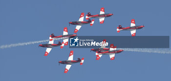 2024-07-19 - Gstaad Switzerland, 07 19 2024: PC7 Team Swiss Air Force training for Sunday’s show during EFG Swiss Open. - EFG SWISS OPEN GSTAAD - INTERNATIONALS - TENNIS