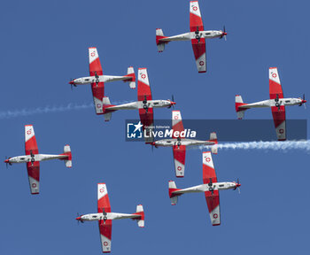 2024-07-19 - Gstaad Switzerland, 07 19 2024: PC7 Team Swiss Air Force training for Sunday’s show during EFG Swiss Open. - EFG SWISS OPEN GSTAAD - INTERNATIONALS - TENNIS