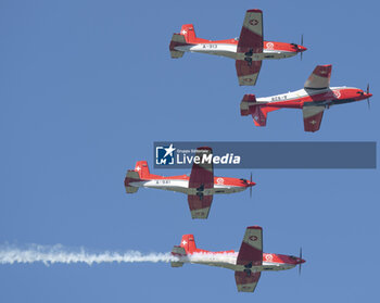 2024-07-19 - Gstaad Switzerland, 07 19 2024: PC7 Team Swiss Air Force training for Sunday’s show during EFG Swiss Open. - EFG SWISS OPEN GSTAAD - INTERNATIONALS - TENNIS