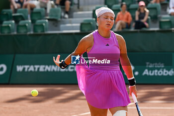 2024-07-21 - Diana Shnaider during the final match vs. Aliaksandra Sasnovich at the WTA250 Hungarian Gran Prix Tennis on 19th July 2024 at Romai Teniszakademia, Budapest, Hungary - WTA HUNGARIAN GRAND PRIX - FINAL - INTERNATIONALS - TENNIS