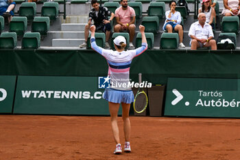 2024-07-20 - Happiness of Aliaksandra Sasnovich after win the quarter finals match vs.Anna Karolina Schmiedlova (SVK) at the WTA250 Hungarian Gran Prix Tennis on 19th July 2024 at Romai Teniszakademia, Budapest, Hungary - WTA HUNGARIAN GRAND PRIX - SEMIFINAL - INTERNATIONALS - TENNIS