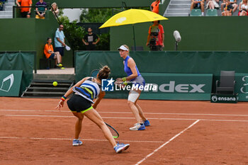 2024-07-20 - Katarzyna Piter (POL) playing duo with Fanny Stollar (HUN) during the semifinal match vs. Anna Danilina(KAZ) and Irina Khromacheva at the WTA250 Hungarian Gran Prix Tennis on 20th July 2024 at Romai Teniszakademia, Budapest, Hungary - WTA HUNGARIAN GRAND PRIX - SEMIFINAL - INTERNATIONALS - TENNIS