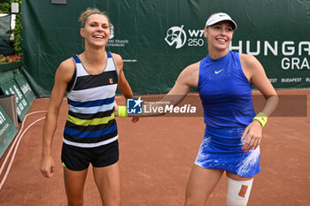 2024-07-20 - Happiness of Katarzyna Piter (POL) and Fanny Stollar (HUN) after win the final match vs. Anna Danilina(KAZ) and Irina Khromacheva at the WTA250 Hungarian Gran Prix Tennis on 20th July 2024 at Romai Teniszakademia, Budapest, Hungary - WTA HUNGARIAN GRAND PRIX - SEMIFINAL - INTERNATIONALS - TENNIS