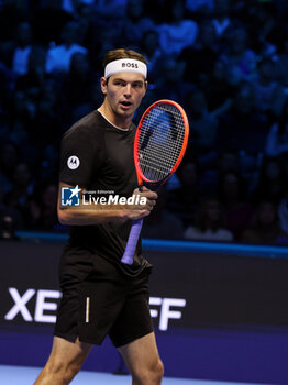 10/11/2024 - Taylor Fritz (USA) celebrates during the match againts Danii Medvedev (Russia) - 2024 ATP NITTO FINALS - MEDVEDEV VS FRITZ - INTERNAZIONALI - TENNIS