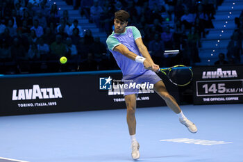 11/11/2024 - Carlos Alcaraz (Spain) during the match againts Casper Ruud (Norway) - 2024 ATP NITTO FINALS - ALCARAZ VS RUUD - INTERNAZIONALI - TENNIS