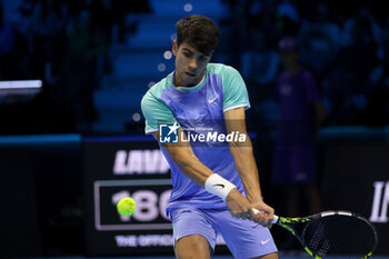 11/11/2024 - Carlos Alcaraz (Spain) during the match againts Casper Ruud (Norway) - 2024 ATP NITTO FINALS - ALCARAZ VS RUUD - INTERNAZIONALI - TENNIS