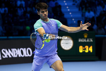 11/11/2024 - Carlos Alcaraz (Spain) during the match againts Casper Ruud (Norway) - 2024 ATP NITTO FINALS - ALCARAZ VS RUUD - INTERNAZIONALI - TENNIS