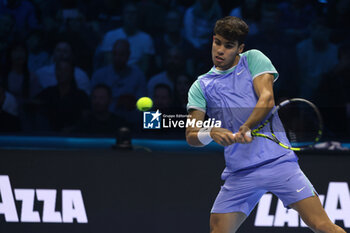 11/11/2024 - Carlos Alcaraz (Spain) during the match againts Caper Ruud (Norway) - 2024 ATP NITTO FINALS - ALCARAZ VS RUUD - INTERNAZIONALI - TENNIS