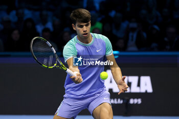 11/11/2024 - Carlos Alcaraz (Spain) during the match againts Caper Ruud (Norway) - 2024 ATP NITTO FINALS - ALCARAZ VS RUUD - INTERNAZIONALI - TENNIS