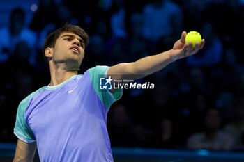 11/11/2024 - Carlos Alcaraz (Spain) during the match againts Caper Ruud (Norway) - 2024 ATP NITTO FINALS - ALCARAZ VS RUUD - INTERNAZIONALI - TENNIS