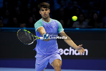 11/11/2024 - Carlos Alcaraz (Spain) during the match againts Caper Ruud (Norway) - 2024 ATP NITTO FINALS - ALCARAZ VS RUUD - INTERNAZIONALI - TENNIS