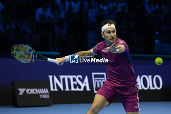 11/11/2024 - Caper Ruud (Norway) celebrates at tha end of the match againts Carlos Alcaraz (Spain) - 2024 ATP NITTO FINALS - ALCARAZ VS RUUD - INTERNAZIONALI - TENNIS