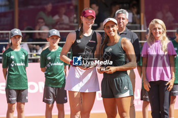 2024-09-07 - Montreux Switzerland, 09 07 2024: doubles second place award winners Simona Waltert (SWI) and Maria Lourdes Carle (ARG) during WTA 125 Montreux Nestle Open 2024 semi finales seventh day at Montreux Tennis Club. - WTA 125 MONTREUX NESTLé OPEN - INTERNATIONALS - TENNIS