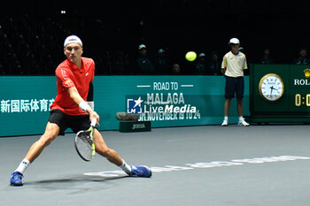 2024-09-10 - BOLOGNA, ITALIA - 10 September: Raphael Collignon during the Davis Cup match against Botic Van De Zandschulp plays at the Unipol Arena in Bologna - DAVIS CUP - INTERNATIONALS - TENNIS