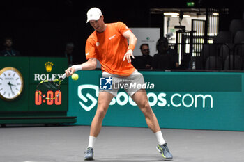 2024-09-10 - BOLOGNA, ITALIA - 10 September:Botic Van De Zandschulp Raphael Collignon during the Davis Cup match against plays at the Unipol Arena in Bologna - DAVIS CUP - INTERNATIONALS - TENNIS