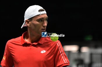 2024-09-10 - BOLOGNA, ITALIA - 10 September: Raphael Collignon during the Davis Cup match against Botic Van De Zandschulp plays at the Unipol Arena in Bologna - DAVIS CUP - INTERNATIONALS - TENNIS