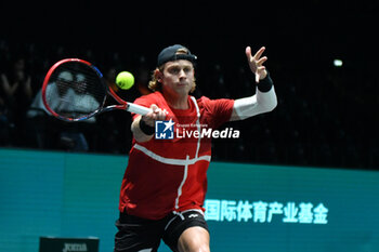 2024-09-10 - BOLOGNA, ITALIA - 10 September: Zizou Bergs during the Davis Cup match against Tallon Griekspoor plays at the Unipol Arena in Bologna - DAVIS CUP - INTERNATIONALS - TENNIS