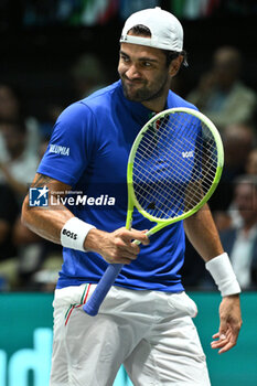 2024-09-11 - Matteo Berrettini (ITA) in action during the 2024 Davis Cup Finals Group Stage Bologna match between the Italy and Brazil at Unipol Arena on September 11, 2024 in Bologna, Italy. - DAVIS CUP - INTERNATIONALS - TENNIS