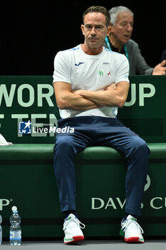 2024-09-11 - Filippo Volandri coach of Italy during the 2024 Davis Cup Finals Group Stage Bologna match between the Italy and Brazil at Unipol Arena on September 11, 2024 in Bologna, Italy. - DAVIS CUP - INTERNATIONALS - TENNIS