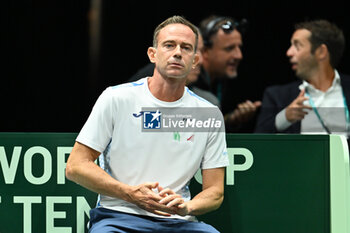 2024-09-11 - Filippo Volandri coach of Italy during the 2024 Davis Cup Finals Group Stage Bologna match between the Italy and Brazil at Unipol Arena on September 11, 2024 in Bologna, Italy. - DAVIS CUP - INTERNATIONALS - TENNIS