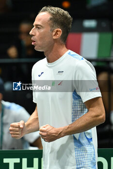 2024-09-11 - Filippo Volandri coach of Italy during the 2024 Davis Cup Finals Group Stage Bologna match between the Italy and Brazil at Unipol Arena on September 11, 2024 in Bologna, Italy. - DAVIS CUP - INTERNATIONALS - TENNIS