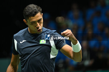 2024-09-11 - Thiago Monteiro (BRA) in action during the 2024 Davis Cup Finals Group Stage Bologna match between the Italy and Brazil at Unipol Arena on September 11, 2024 in Bologna, Italy. - DAVIS CUP - INTERNATIONALS - TENNIS