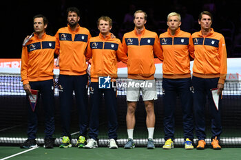 2024-09-12 - Team Netherlands during the 2024 Davis Cup Finals Group Stage Bologna match between the Netherlands and Brazil at Unipol Arena on September 12, 2024 in Bologna, Italy. - DAVIS CUP - INTERNATIONALS - TENNIS