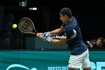 2024-09-12 - Thiago Monteiro (BRA) in action during the 2024 Davis Cup Finals Group Stage Bologna match between the Netherlands and Brazil at Unipol Arena on September 12, 2024 in Bologna, Italy. - DAVIS CUP - INTERNATIONALS - TENNIS