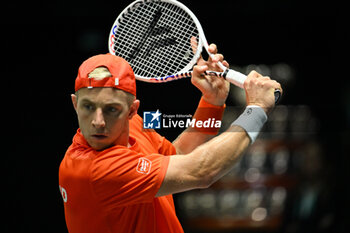 2024-09-12 - Tallon Griekspoor (NED) in action during the 2024 Davis Cup Finals Group Stage Bologna match between the Netherlands and Brazil at Unipol Arena on September 12, 2024 in Bologna, Italy. - DAVIS CUP - INTERNATIONALS - TENNIS