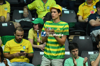 2024-09-12 - Fans Brazil during the 2024 Davis Cup Finals Group Stage Bologna match between the Netherlands and Brazil at Unipol Arena on September 12, 2024 in Bologna, Italy. - DAVIS CUP - INTERNATIONALS - TENNIS