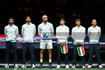 2024-09-13 - Italian Team during the 2024 Davis Cup Finals Group Stage Bologna match between the Italy and Belgium at Unipol Arena on September 13, 2024 in Bologna, Italy. - DAVIS CUP - INTERNATIONALS - TENNIS