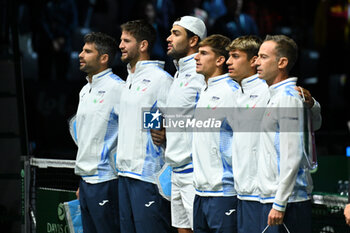 2024-09-13 - Italian Team during the 2024 Davis Cup Finals Group Stage Bologna match between the Italy and Belgium at Unipol Arena on September 13, 2024 in Bologna, Italy. - DAVIS CUP - INTERNATIONALS - TENNIS