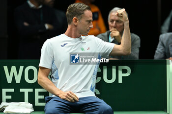 2024-09-13 - Italian Captain Filippo Volandri (ITA) during the 2024 Davis Cup Finals Group Stage Bologna match between the Italy and Belgium at Unipol Arena on September 13, 2024 in Bologna, Italy. - DAVIS CUP - INTERNATIONALS - TENNIS